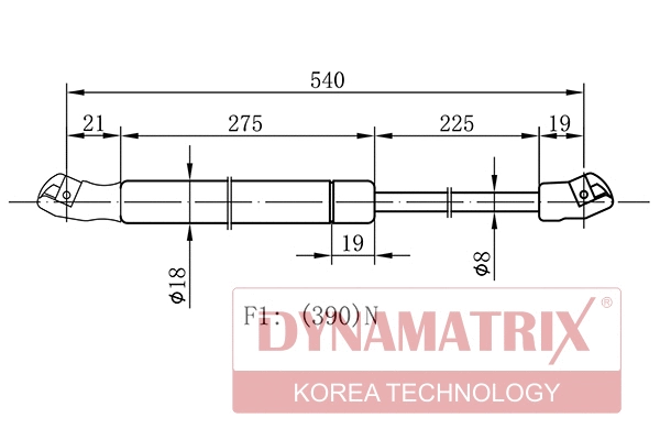 Gas Spring, boot/cargo area (DGS016990)