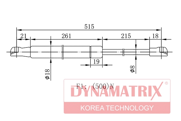 Gas Spring, boot/cargo area (DGS0825MV)