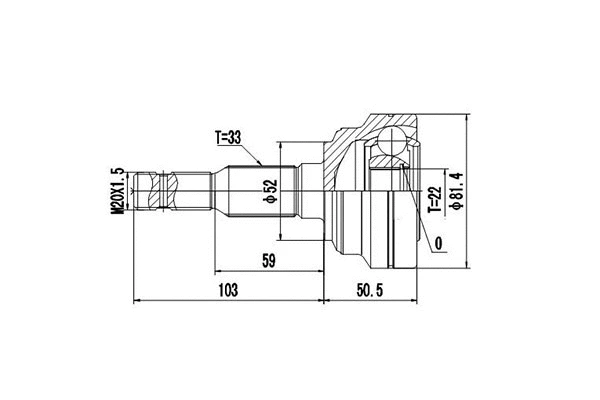 Joint Kit, drive shaft (DCV844030)