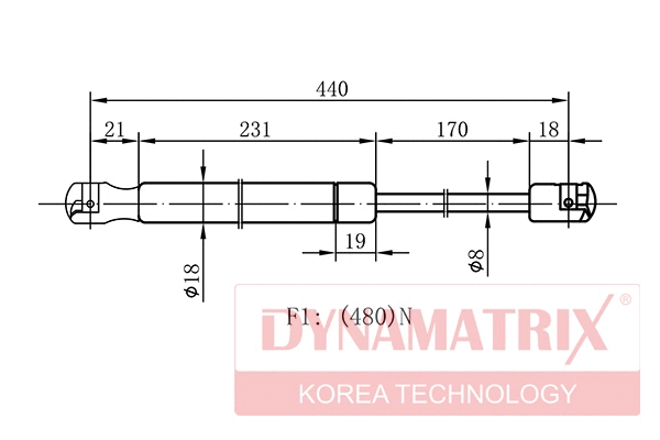 Gas Spring, boot/cargo area (DGS6541LG)