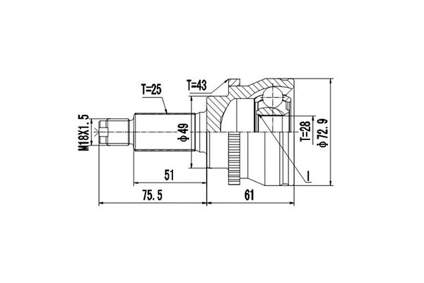 Joint Kit, drive shaft (DCV857079)