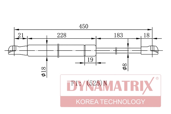 Gas Spring, boot/cargo area (DGS015496)
