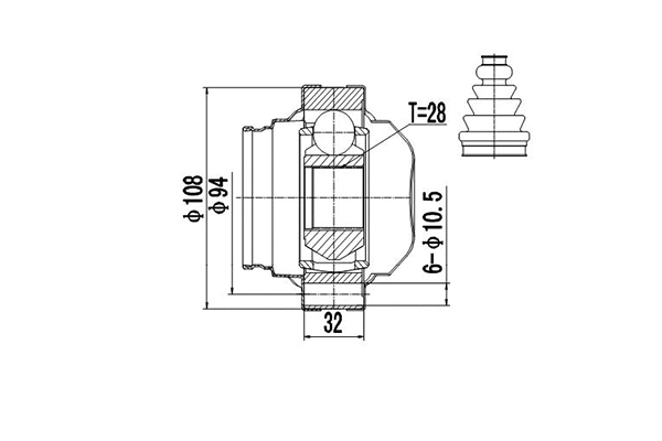 Joint Kit, drive shaft (DCV661041)