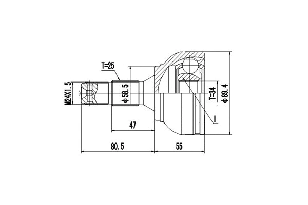 Joint Kit, drive shaft (DCV810028)