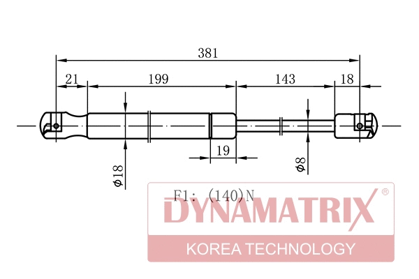 Gas Spring, boot/cargo area (DGS006941)
