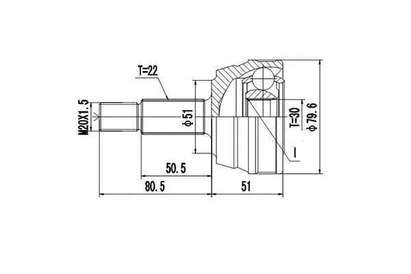 Joint Kit, drive shaft (DCV803007)
