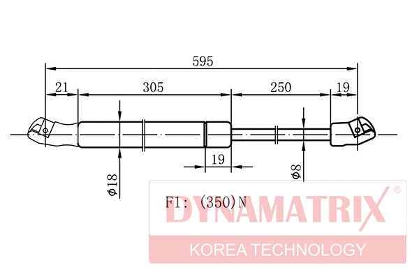 Gas Spring, boot/cargo area (DGS0031DT)