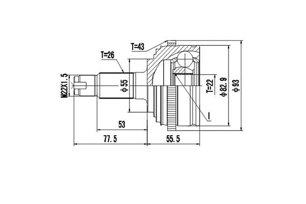 Joint Kit, drive shaft (DCV851004)