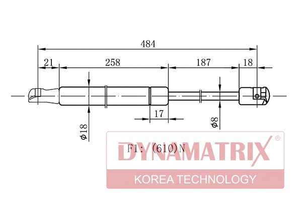 Gas Spring, boot/cargo area (DGS1525QS)