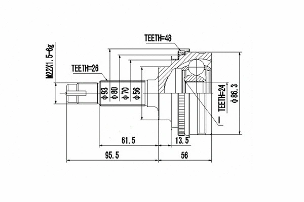 Joint Kit, drive shaft (DCV859019)