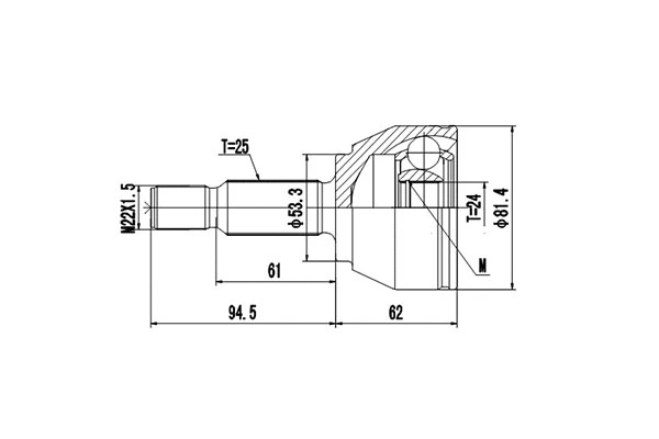 Joint Kit, drive shaft (DCV818207)