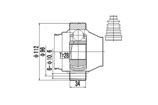 Joint Kit, drive shaft (DCV699148)