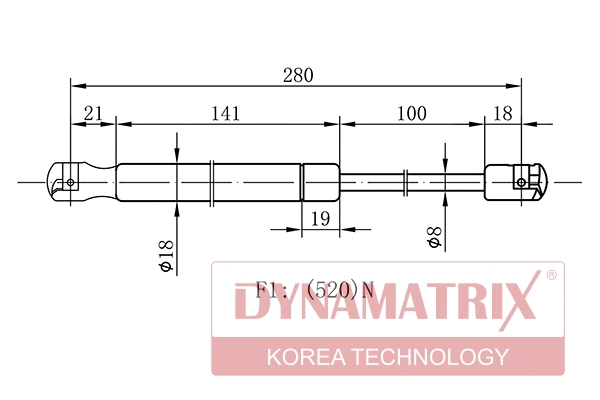 Gas Spring, boot/cargo area (DGS2697LZ)