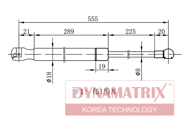 Gas Spring, boot/cargo area (DGS1187KY)
