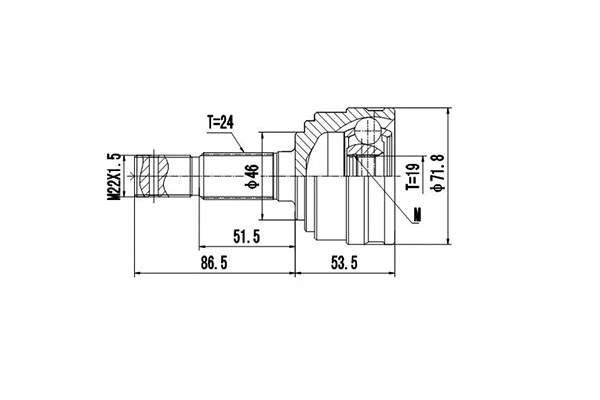 Joint Kit, drive shaft (DCV814012)
