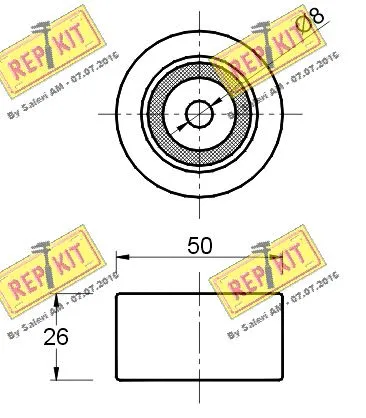 Deflection/Guide Pulley, V-ribbed belt