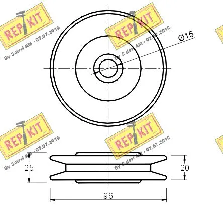 Deflection/Guide Pulley, V-ribbed belt