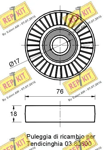 Deflection/Guide Pulley, V-ribbed belt