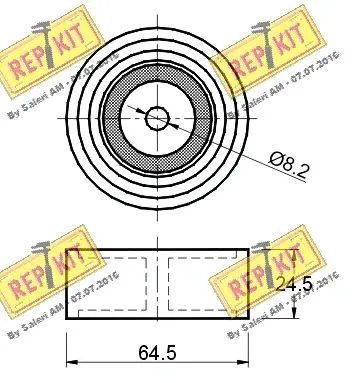 Deflection/Guide Pulley, V-ribbed belt