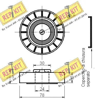 Deflection/Guide Pulley, V-ribbed belt