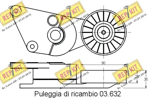 Belt Tensioner, V-ribbed belt