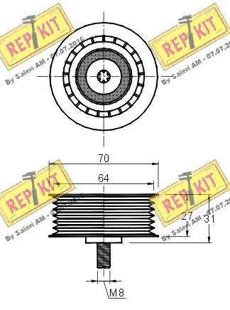 Deflection/Guide Pulley, V-ribbed belt