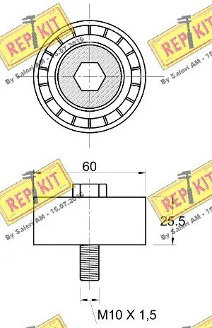 Deflection/Guide Pulley, V-ribbed belt