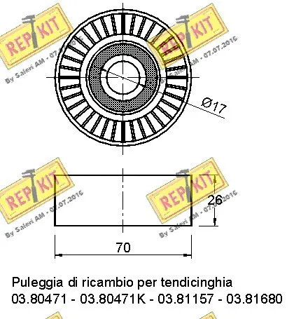 Deflection/Guide Pulley, V-ribbed belt