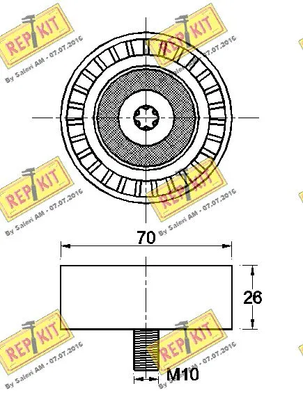 Deflection/Guide Pulley, V-ribbed belt