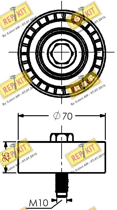 Deflection/Guide Pulley, V-ribbed belt