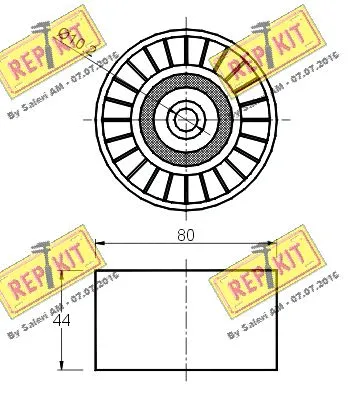 Deflection/Guide Pulley, V-ribbed belt