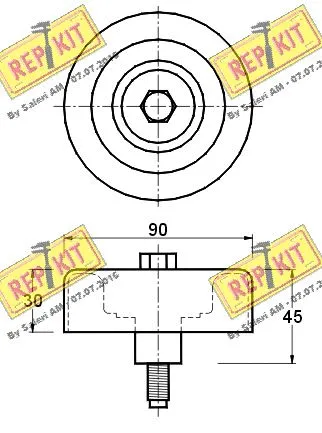 Deflection/Guide Pulley, V-ribbed belt