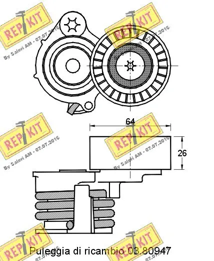 Belt Tensioner, V-ribbed belt