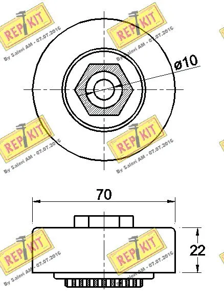Deflection/Guide Pulley, V-ribbed belt