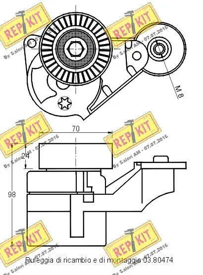 Belt Tensioner, V-ribbed belt