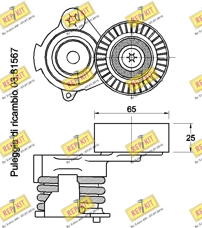 Belt Tensioner, V-ribbed belt