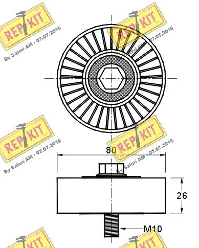 Deflection/Guide Pulley, V-ribbed belt
