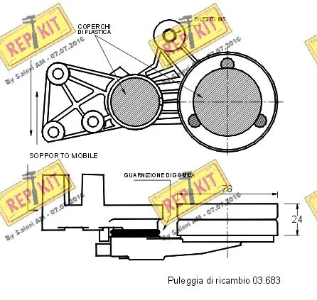 Belt Tensioner, V-ribbed belt