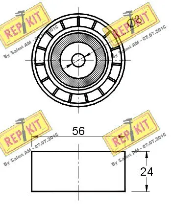 Deflection/Guide Pulley, V-ribbed belt