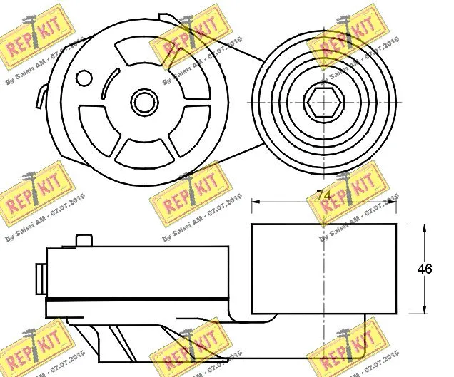 Belt Tensioner, V-ribbed belt