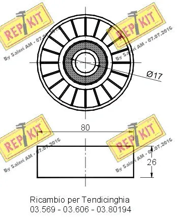Deflection/Guide Pulley, V-ribbed belt