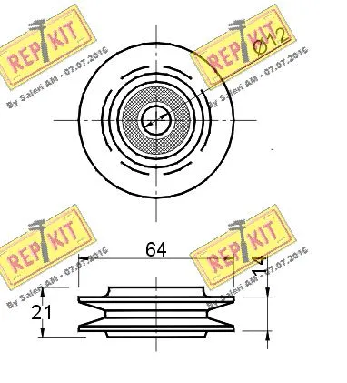 Deflection/Guide Pulley, V-ribbed belt