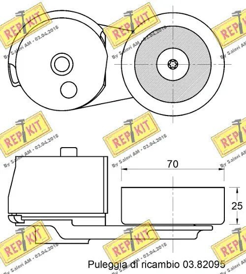 Tensioner Pulley, V-ribbed belt