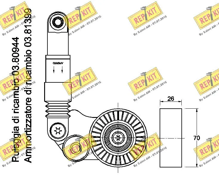 Belt Tensioner, V-ribbed belt