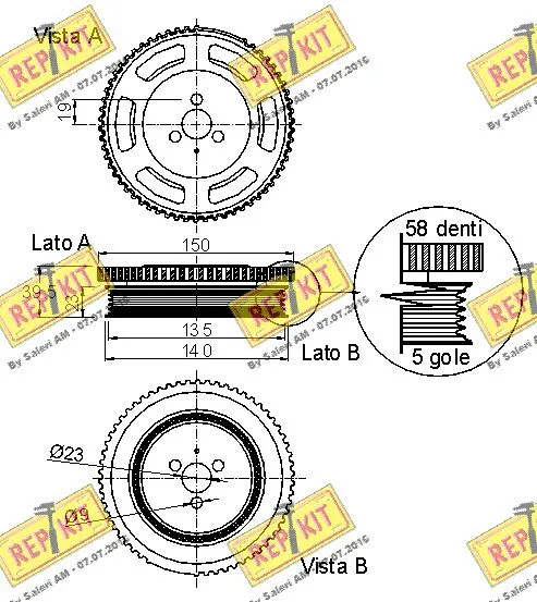 Belt Pulley, crankshaft