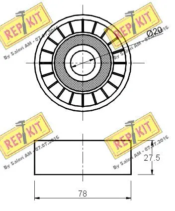 Deflection/Guide Pulley, V-ribbed belt