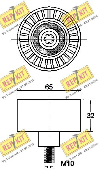 Deflection/Guide Pulley, V-ribbed belt