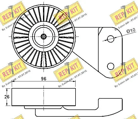 Deflection/Guide Pulley, V-ribbed belt