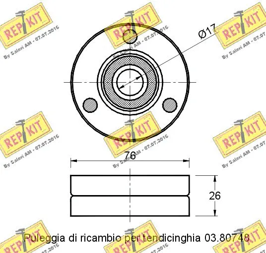 Deflection/Guide Pulley, V-ribbed belt