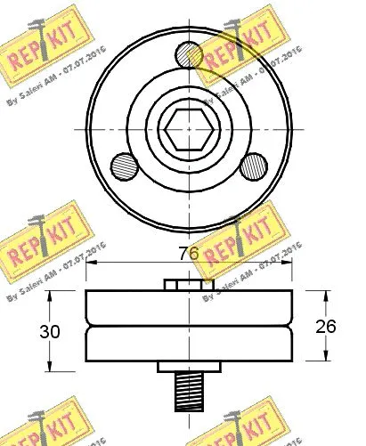 Deflection/Guide Pulley, V-ribbed belt